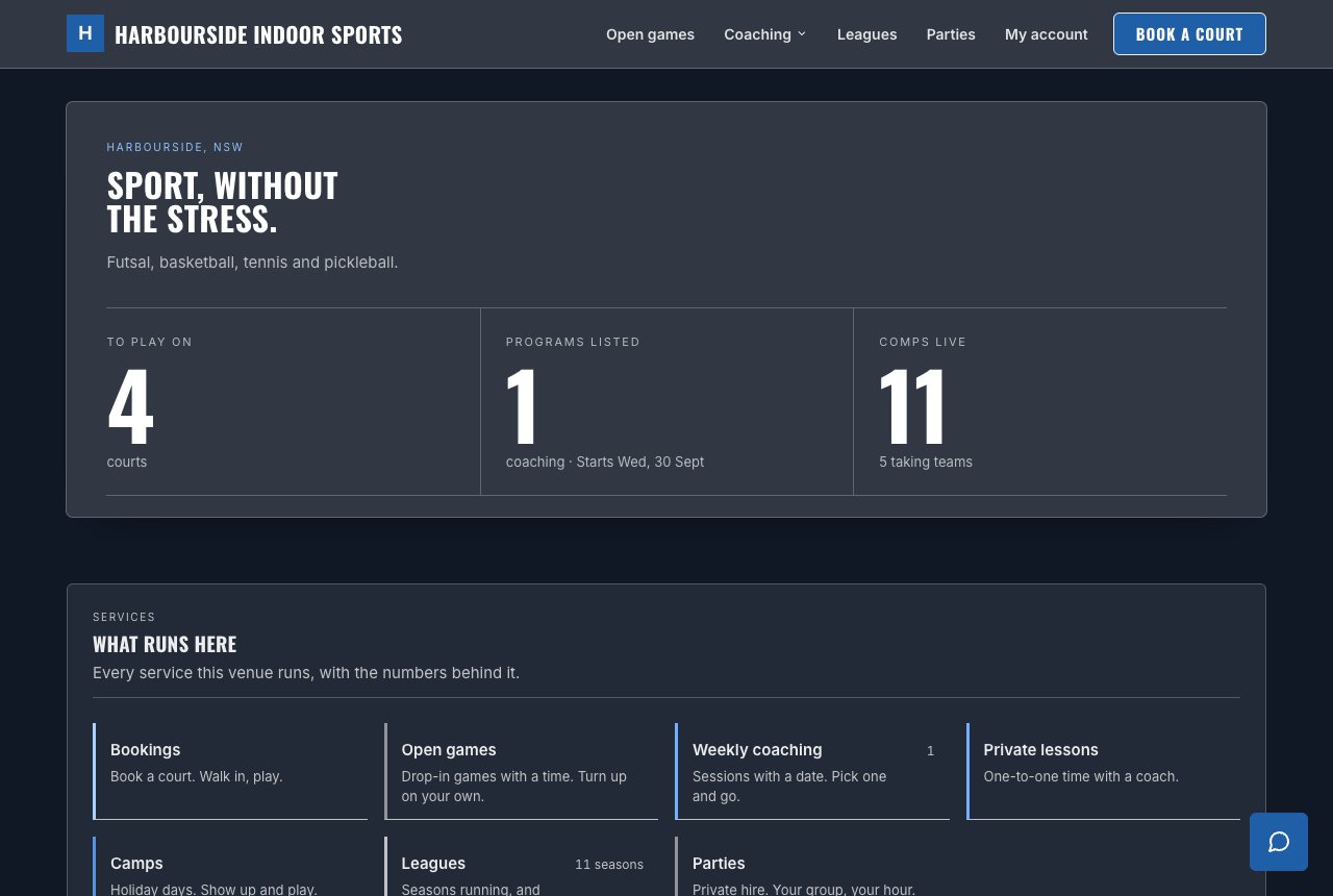 Board design, dark, on the same home page