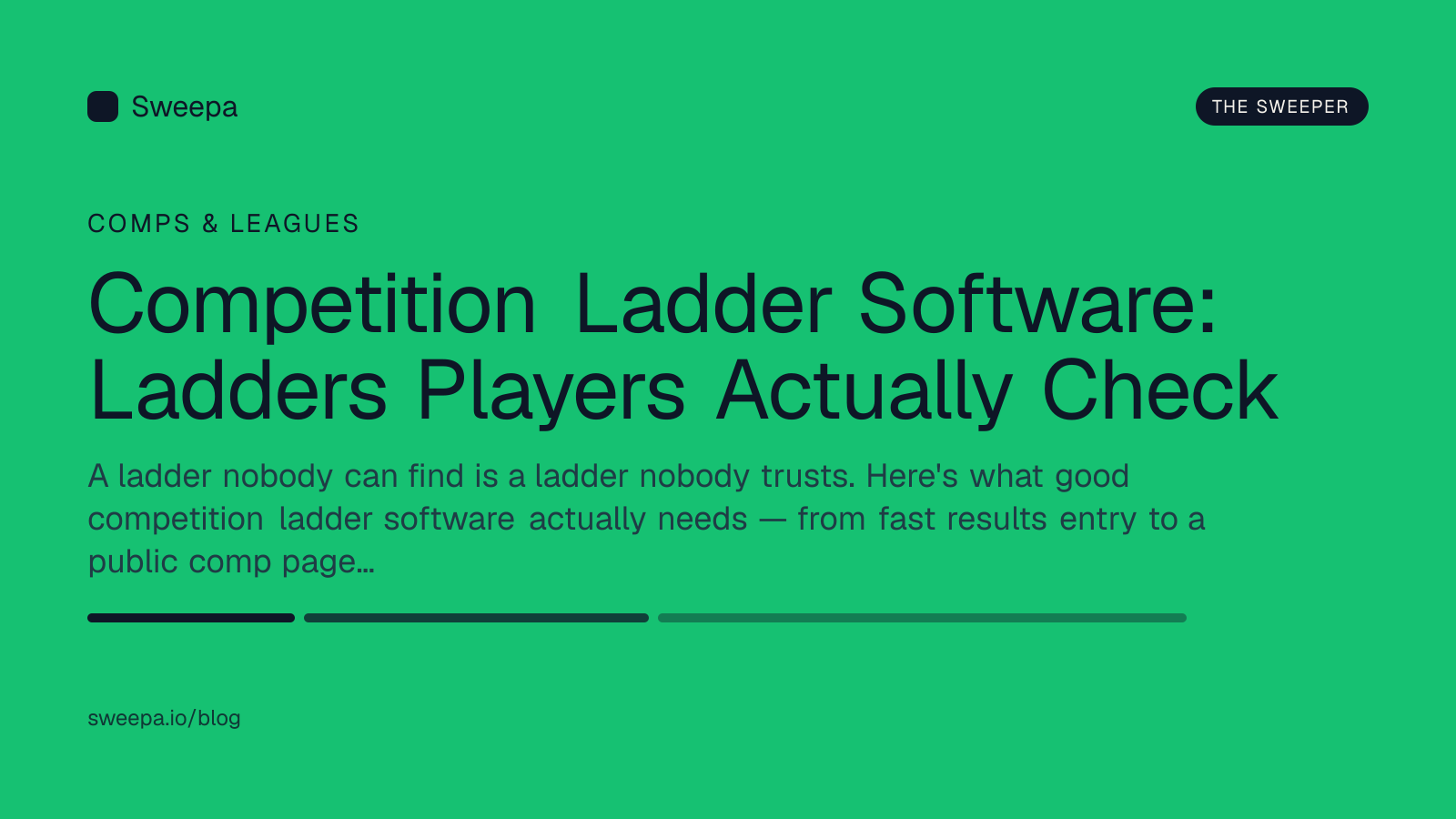 Competition Ladder Software: Ladders Players Actually Check — Sweepa blog