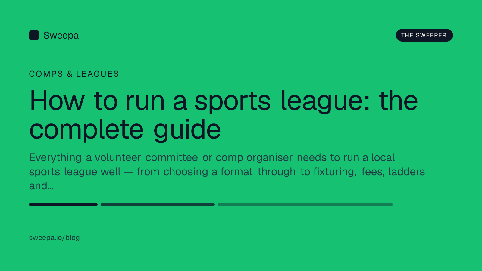 How to run a sports league: the complete guide — Sweepa blog