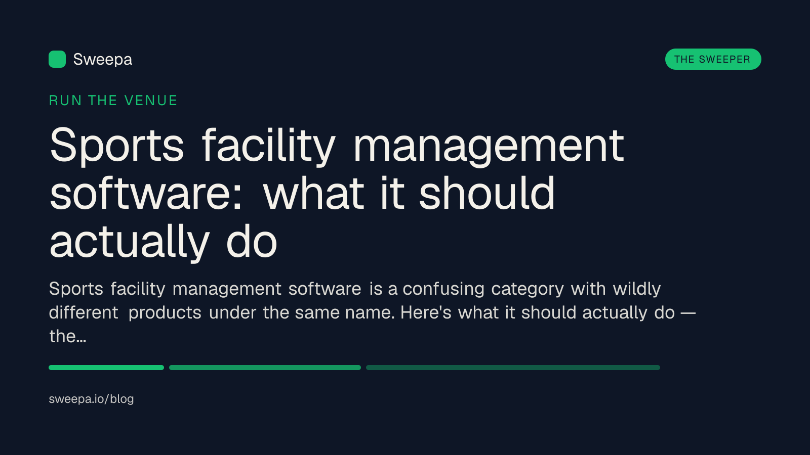 Sports facility management software: what it should actually do — Sweepa blog